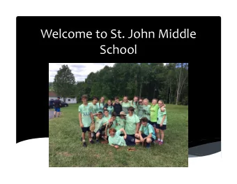 Welcome to St. John Middle  School  Introducing: Ms. Thomas- 8 th grade homeroom teacher