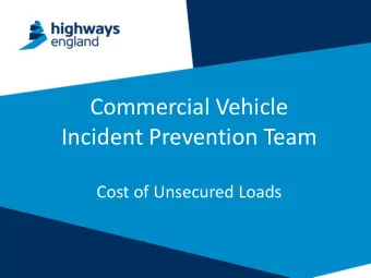 Incident Prevention Team  Cost of Unsecured Loads  Mike Higgins  Project Manager  Commercial