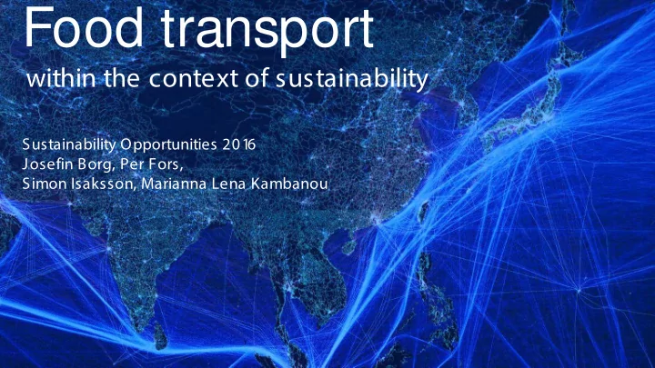 food transport