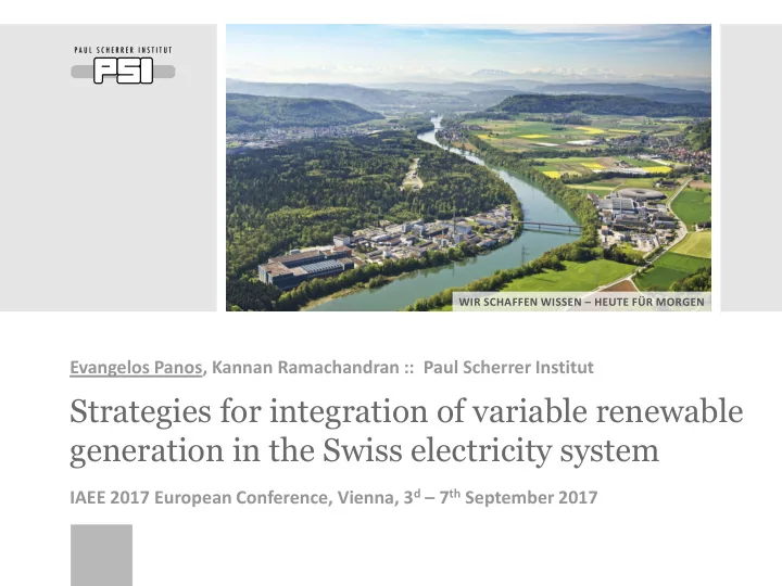 generation in the swiss electricity system