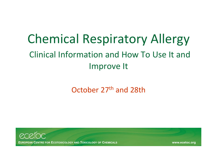 chemical respiratory allergy