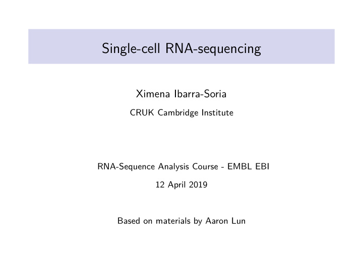 single cell rna sequencing
