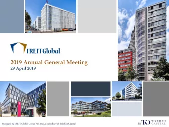 2019 Annual General Meeting  29 April 2019  Important Notice  This presentation may contain