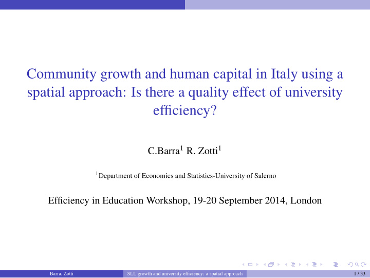 community growth and human capital in italy using a