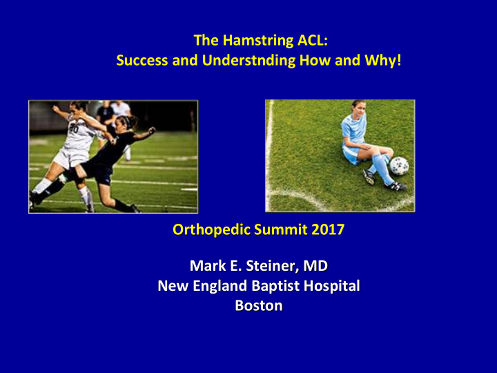 the hamstring acl success and understnding how and why