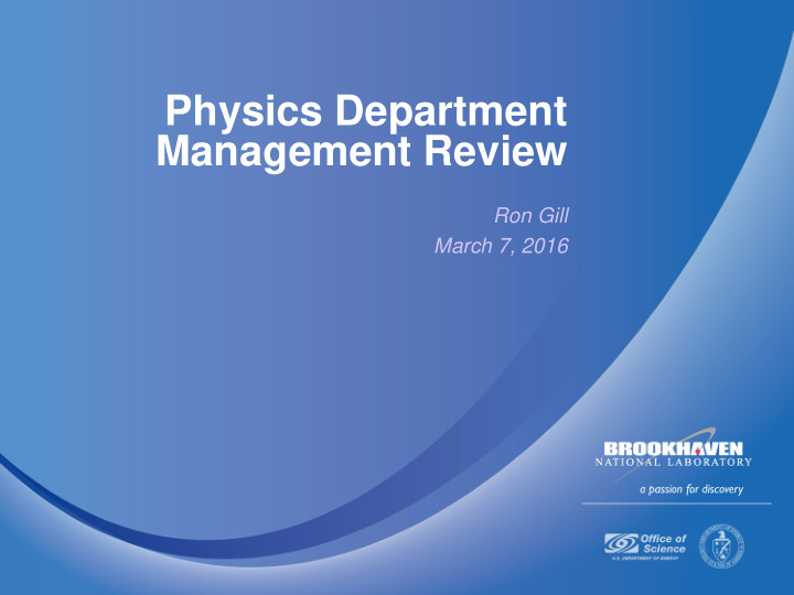 physics department management review