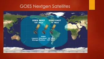 GOES Nextgen Satellites  1978 Exploratory Meeting on Atmospheric Electricity  and Severe Storms