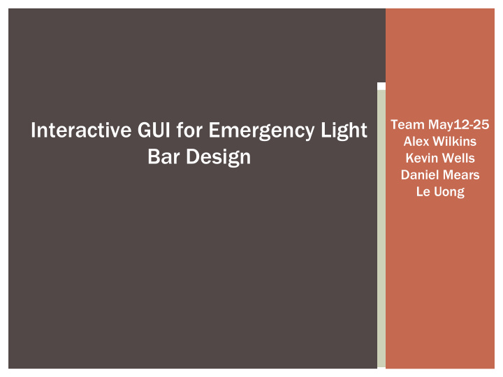 interactive gui for emergency light