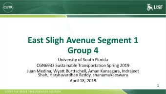 Group 4  University of South Florida  CGN6933 Sustainable Transportation Spring 2019  Juan Medina,