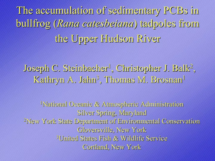 the accumulation of sedimentary pcbs in the accumulation