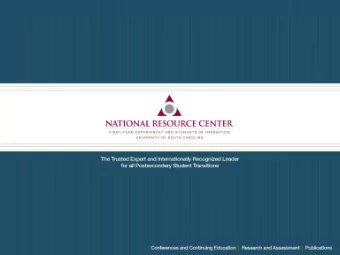 Research to Practice for  the First-Year Experience (FYE)  Jennifer R. Keup  Director, National