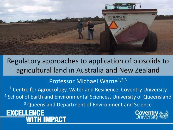 regulatory approaches to application of biosolids to