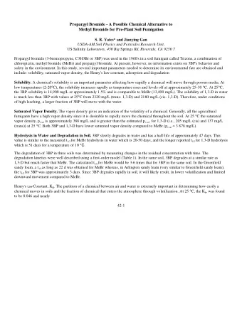 Propargyl Bromide - A Possible Chemical Alternative to  Methyl Bromide for Pre-Plant Soil