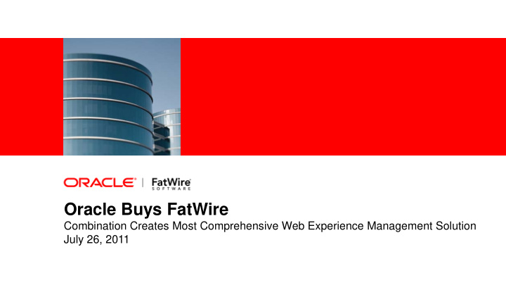 oracle buys fatwire