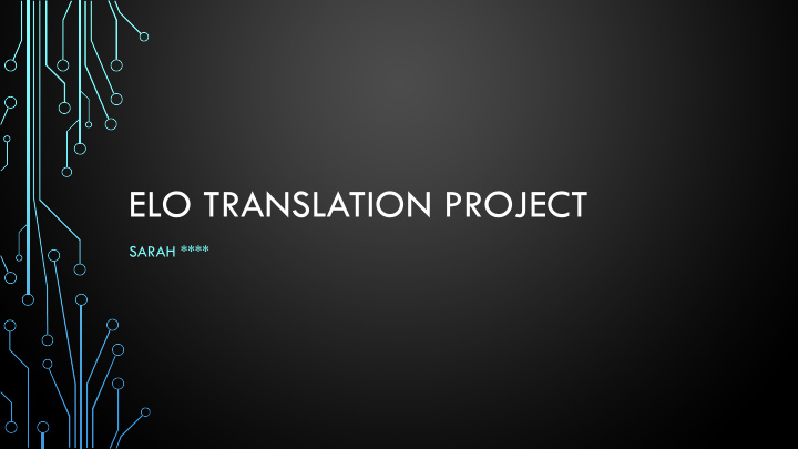 elo translation project