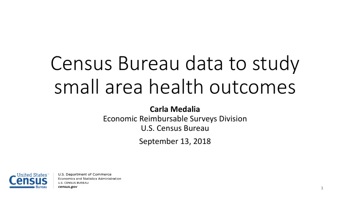 census bureau data to study small area health outcomes