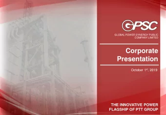 Corporate  Presentation October 1 st , 2019  THE INNOVATIVE POWER  FLAGSHIP OF PTT GROUP  1  1