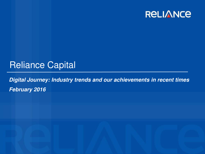 reliance capital