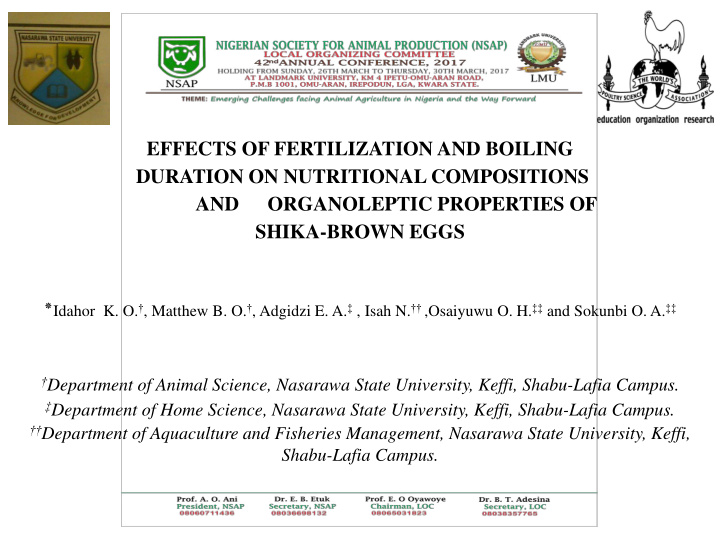 effects of fertilization and boiling duration on