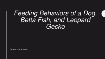 Feeding Behaviors of a Dog,  Betta Fish, and Leopard  Gecko  Shannon Hutchison    Several breeds