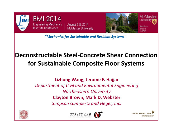 deconstructable steel concrete shear connection for