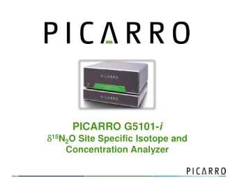 PICARRO G5101- i d 15 N 2 O Site Specific Isotope and  Concentration Analyzer  Designed for