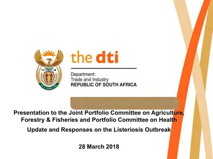 forestry fisheries and portfolio committee on health