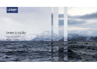 Ler  y  Qual  i  t  y  LERY  SEAFOOD  GROUP  THOM AS  JOHNSEN  Lery Seafood Group    Ler