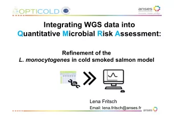 Integrating WGS data into  Quantitative Microbial Risk Assessment:  Refinement of the L.