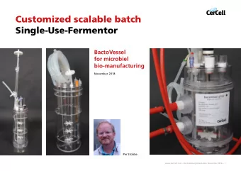 Customized scalable batch  Single-Use-Fermentor  BactoVessel  for microbiel  bio-manufacturing