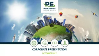 CORPORATE PRESENTATION  DECEMBER 2017  CAUTIONARY STATEMENT  Certain statements contained in this