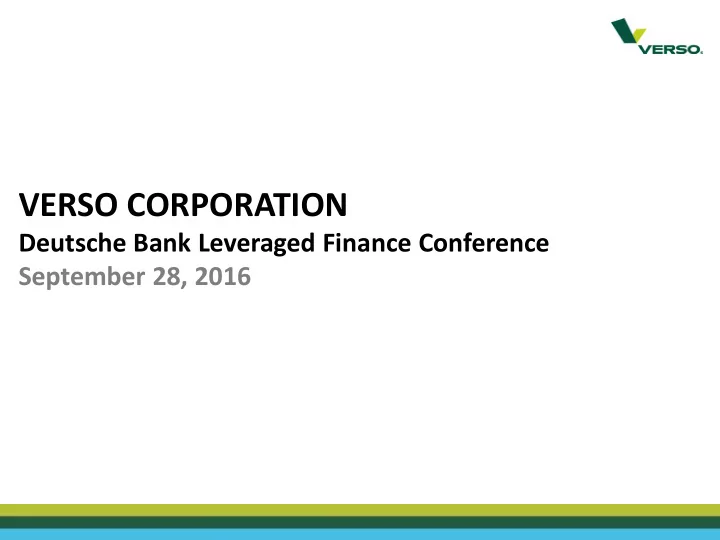 verso corporation