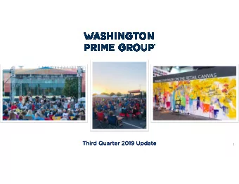 Third Quarter 2019 Update  Third Quarter 2019 Update  Third Quarter 2019 Update  Third Quarter 2019