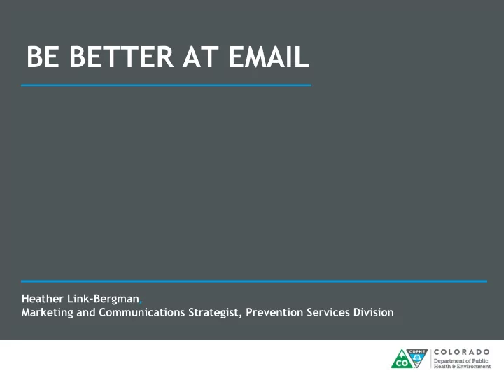 be better at email