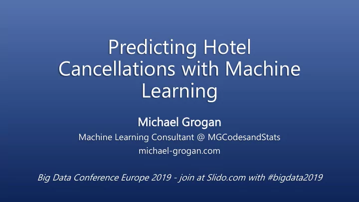 predicting hotel