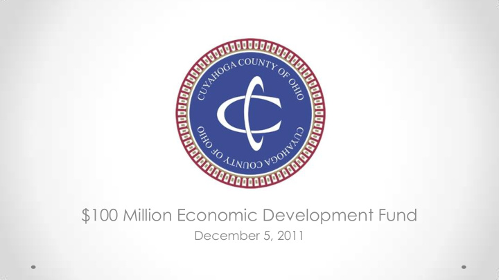 100 million economic development fund