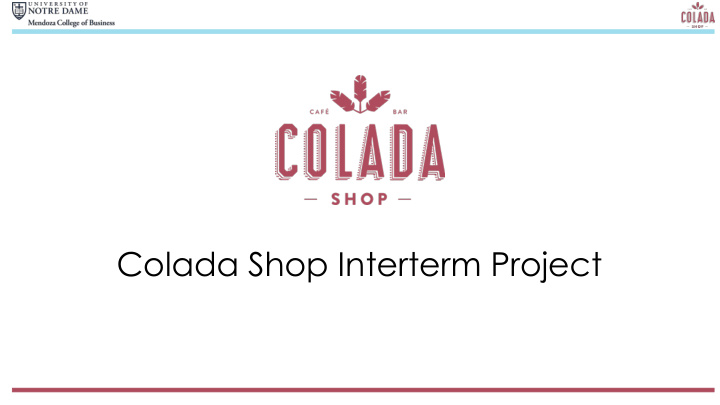 colada shop interterm project schedule sterling