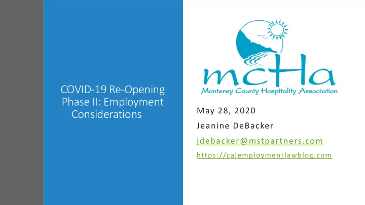 covid 19 re opening phase ii employment
