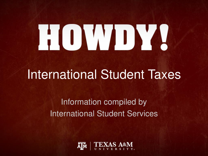 international student taxes