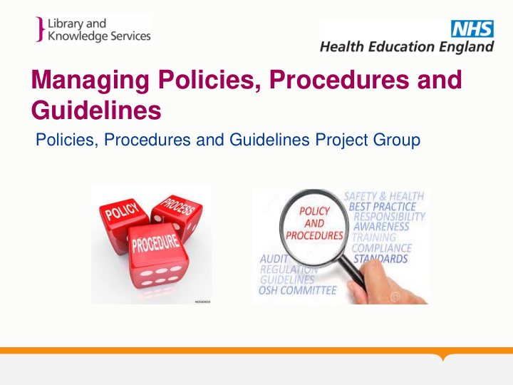 managing policies procedures and