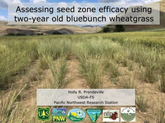 Assessing seed zone efficacy using  two-year old bluebunch wheatgrass  Holly R. Prendeville