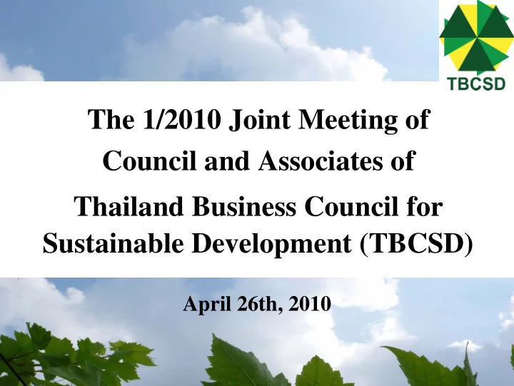 the 1 2010 joint meeting of council and associates of