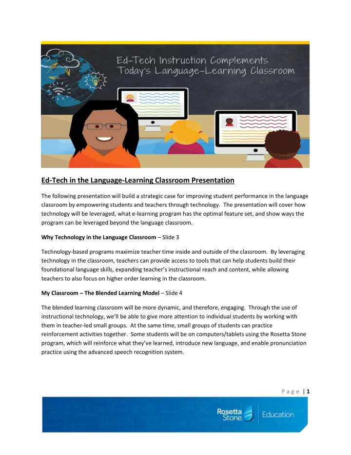 ed tech in the language learning classroom presentation