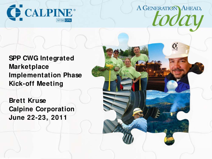 spp cwg integrated marketplace implementation phase kick