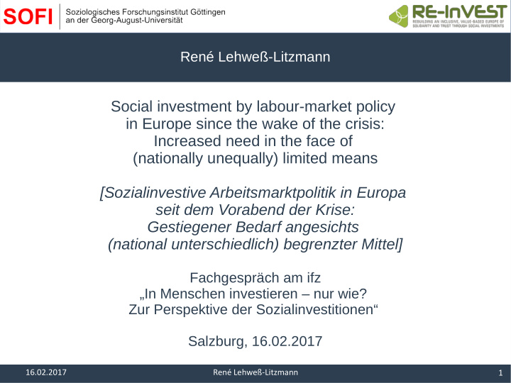 social investment by labour market policy in europe since