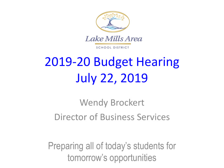 2019 20 budget hearing