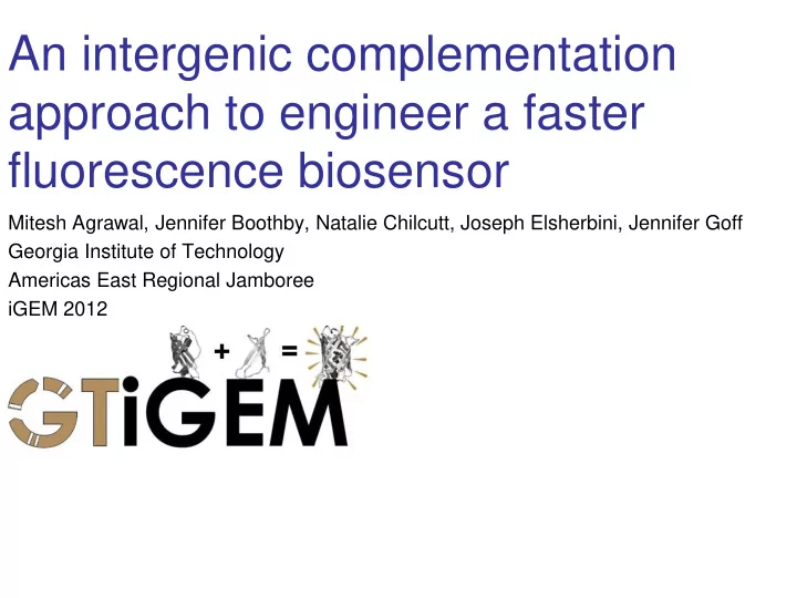 approach to engineer a faster