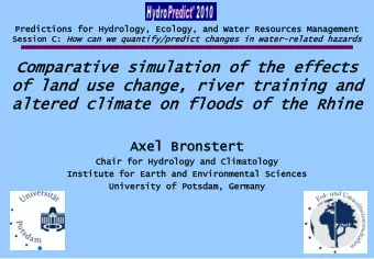 of  of l  land  d us  use ch  chan  ange,  , ri  river  r tr  traini  ning  ng and  nd  al  alte