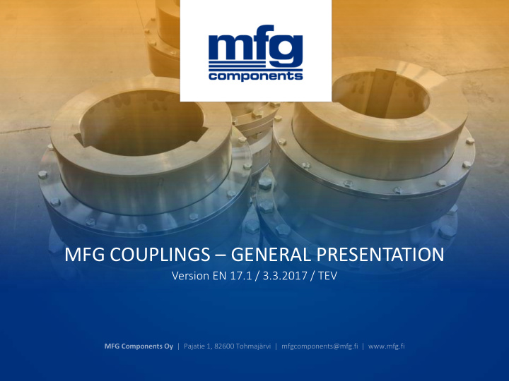 mfg couplings general presentation