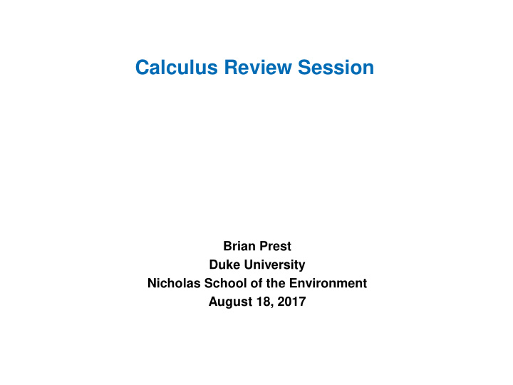calculus review session
